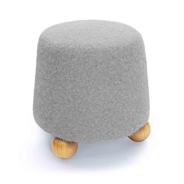 TOV Furniture Jaine Modern Mohair Stool - Stylish Upholstered Ottoman for Living Rooms, Bedrooms, and Entryways Grey TOV-OC69232