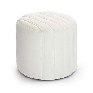 TOV Furniture Pouch Chenille Ottoman - Luxuriously Soft Handcrafted Accent with Timeless Design for Any Space Cream TOV-OC69233