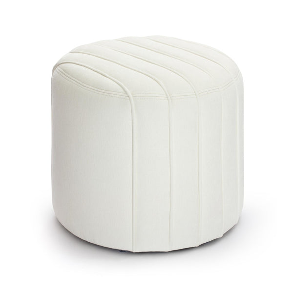 TOV Furniture Pouch Chenille Ottoman - Luxuriously Soft Handcrafted Accent with Timeless Design for Any Space Cream TOV-OC69233
