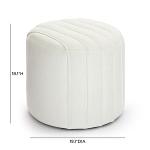 TOV Furniture Pouch Chenille Ottoman - Luxuriously Soft Handcrafted Accent with Timeless Design for Any Space Cream TOV-OC69233