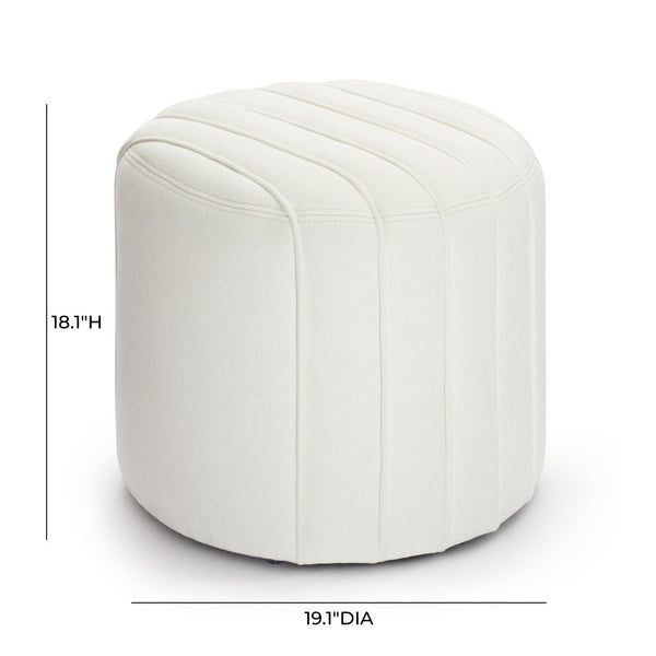 TOV Furniture Pouch Chenille Ottoman - Luxuriously Soft Handcrafted Accent with Timeless Design for Any Space Cream TOV-OC69233