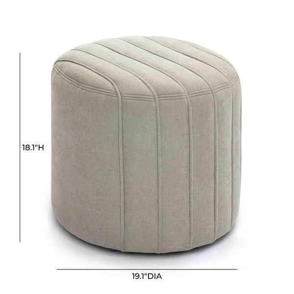 TOV Furniture Pouch Chenille Ottoman - Luxuriously Soft Handcrafted Accent with Timeless Design for Any Space Mint Green TOV-OC69234