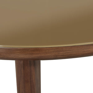 TOV Furniture Oani 36" Round Coffee Table - Mid-Century Modern Design with Walnut Veneer & Glass Top, Stylish & Functional TOV-OC69238