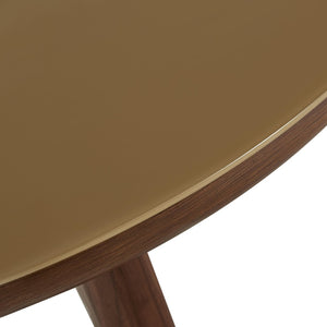 TOV Furniture Oani 36" Round Coffee Table - Mid-Century Modern Design with Walnut Veneer & Glass Top, Stylish & Functional TOV-OC69238