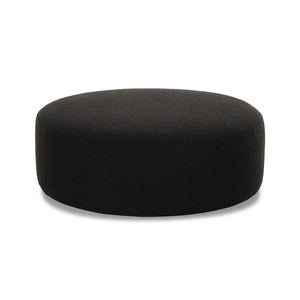 TOV Furniture Broohah Upholstered Ottoman – Stylish Curved Design, Luxurious Boucle Fabric, Perfect for Modern Living Spaces Black TOV-OC69292