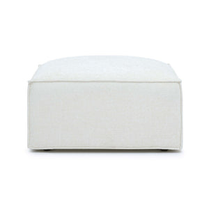 TOV Furniture Mindy Chenille Basketweave Ottoman - Stylish and Cozy Multi-Functional Seating for Your Living Room Cream TOV-OC69317