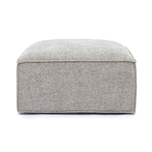 TOV Furniture Mindy Chenille Basketweave Ottoman - Stylish and Cozy Multi-Functional Seating for Your Living Room Taupe TOV-OC69318