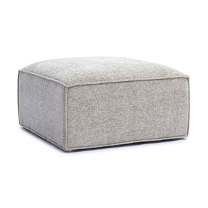 TOV Furniture Mindy Chenille Basketweave Ottoman - Stylish and Cozy Multi-Functional Seating for Your Living Room Taupe TOV-OC69318