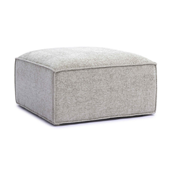 TOV Furniture Mindy Chenille Basketweave Ottoman - Stylish and Cozy Multi-Functional Seating for Your Living Room Taupe TOV-OC69318