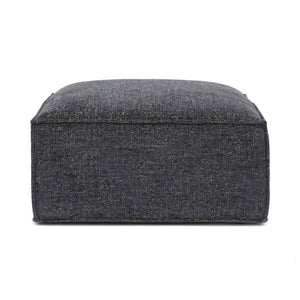 TOV Furniture Mindy Chenille Basketweave Ottoman - Stylish and Cozy Multi-Functional Seating for Your Living Room Charcoal TOV-OC69320