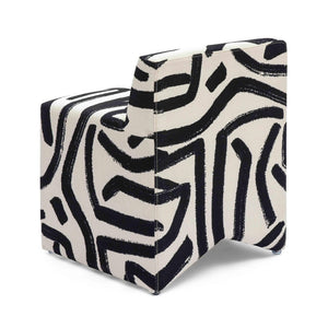 TOV Furniture Pippa Compact Black Brushstroke Print Stool – Stylish Accent Seating for Modern Homes & Offices TOV-OC69322