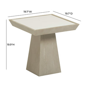 TOV Furniture Coco Modern Washed Ash Side Table - Tapered Legs, Crisp Geometry & Elegant Minimalist Design TOV-OC69349