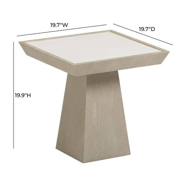 TOV Furniture Coco Modern Washed Ash Side Table - Tapered Legs, Crisp Geometry & Elegant Minimalist Design TOV-OC69349
