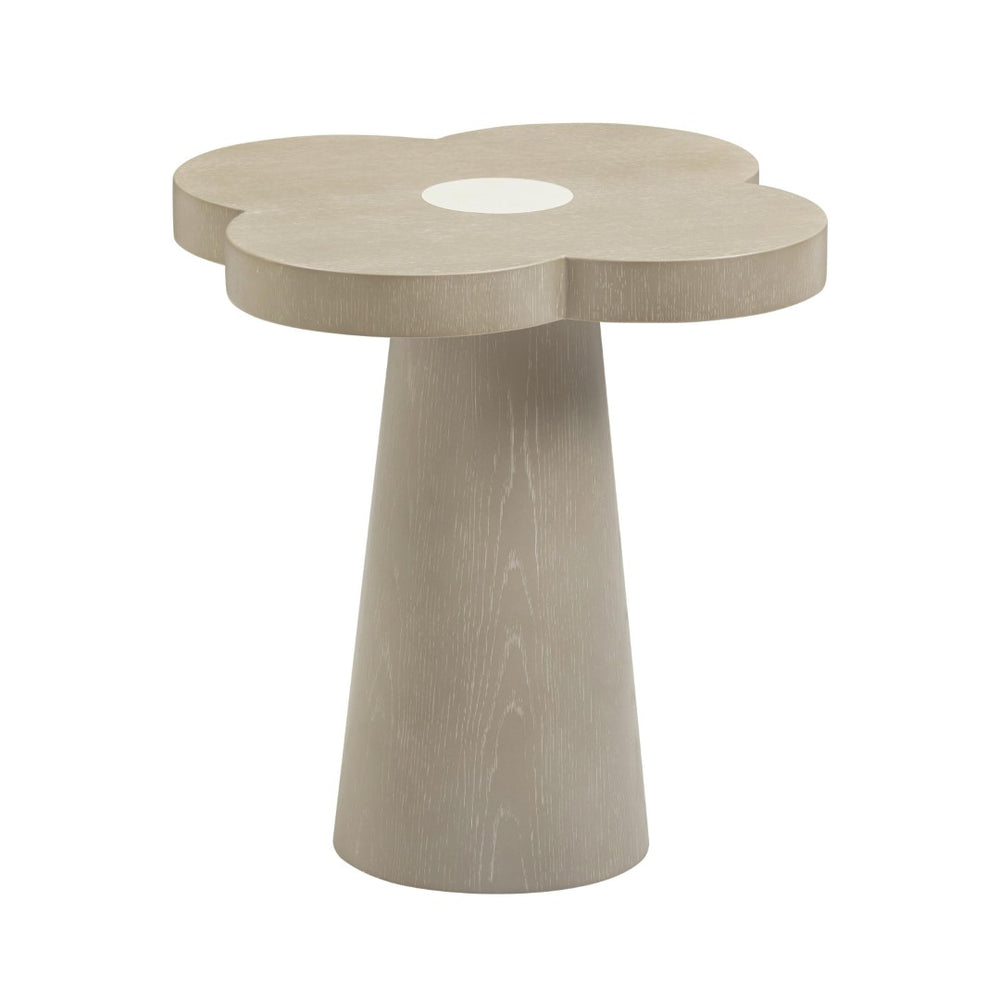 TOV Furniture Allium Sculptural Side Table - Cream Top with Washed Ash Base for Artistic Home Accent Decor TOV-OC69350