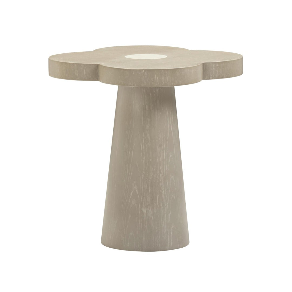 TOV Furniture Allium Sculptural Side Table - Cream Top with Washed Ash Base for Artistic Home Accent Decor TOV-OC69350