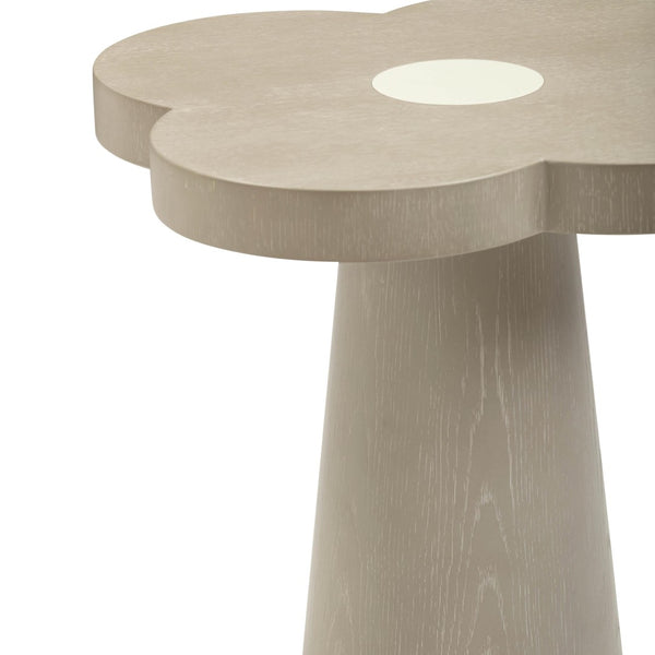 TOV Furniture Allium Sculptural Side Table - Cream Top with Washed Ash Base for Artistic Home Accent Decor TOV-OC69350