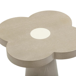 TOV Furniture Allium Sculptural Side Table - Cream Top with Washed Ash Base for Artistic Home Accent Decor TOV-OC69350
