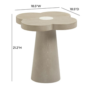TOV Furniture Allium Sculptural Side Table - Cream Top with Washed Ash Base for Artistic Home Accent Decor TOV-OC69350