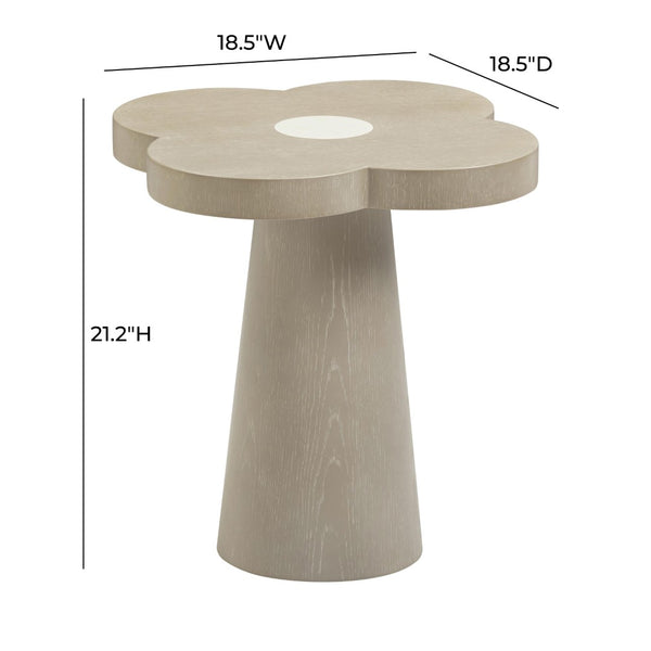 TOV Furniture Allium Sculptural Side Table - Cream Top with Washed Ash Base for Artistic Home Accent Decor TOV-OC69350