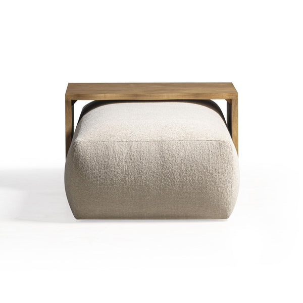 TOV Furniture Spencer Performance Basketweave Ottoman with Versatile Bridge Table for Stylish Living Spaces Cream TOV-OC69358