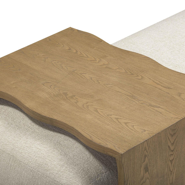 TOV Furniture Spencer Performance Basketweave Ottoman with Versatile Bridge Table for Stylish Living Spaces Cream TOV-OC69358