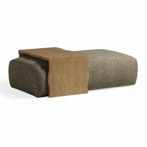 TOV Furniture Spencer Performance Basketweave Ottoman with Versatile Bridge Table for Stylish Living Spaces Green TOV-OC69359