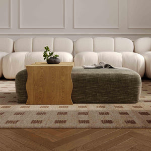 TOV Furniture Spencer Performance Basketweave Ottoman with Versatile Bridge Table for Stylish Living Spaces Green TOV-OC69359