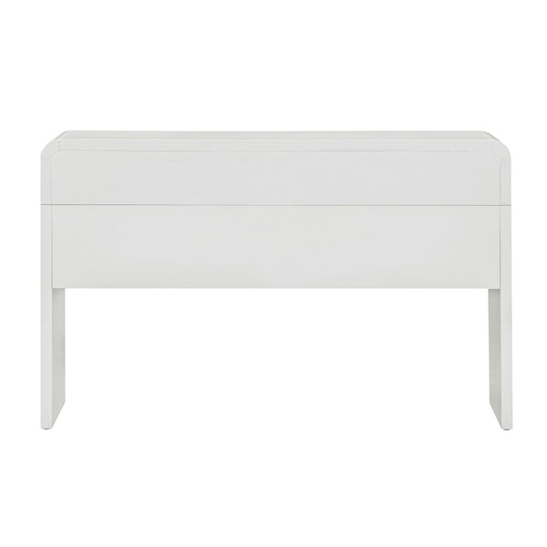 TOV Furniture Patty 48" Handwoven Rattan Console Desk with 2 Soft-Close Drawers for Stylish Home Organization White TOV-OC69364