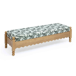 TOV Furniture Thelma 56" Leopard Jacquard Bench – Stylish Upholstered Accent for Entryways, Bedrooms & Living Rooms Cream TOV-OC69367
