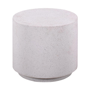TOV Furniture Terrazzo Light Speckled Round Concrete Side Table - Modern Accent for Indoor/Outdoor Spaces, 19.8” TOV-OCO44053