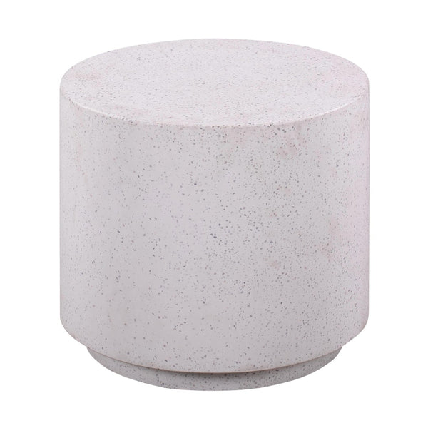 TOV Furniture Terrazzo Light Speckled Round Concrete Side Table - Modern Accent for Indoor/Outdoor Spaces, 19.8” TOV-OCO44053