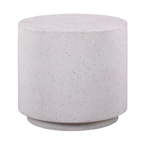 TOV Furniture Terrazzo Light Speckled Round Concrete Side Table - Modern Accent for Indoor/Outdoor Spaces, 19.8” TOV-OCO44053