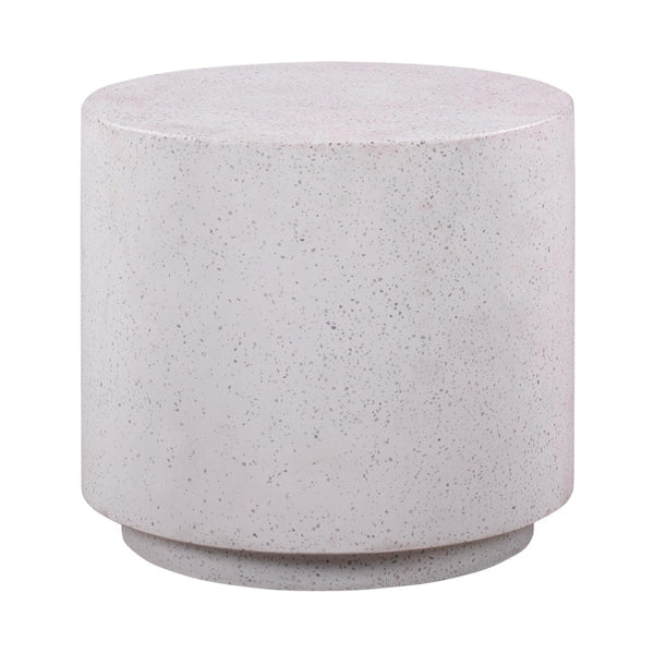 TOV Furniture Terrazzo Light Speckled Round Concrete Side Table - Modern Accent for Indoor/Outdoor Spaces, 19.8” TOV-OCO44053