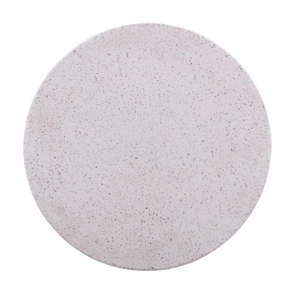TOV Furniture Terrazzo Light Speckled Round Concrete Side Table - Modern Accent for Indoor/Outdoor Spaces, 19.8” TOV-OCO44053