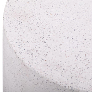 TOV Furniture Terrazzo Light Speckled Round Concrete Side Table - Modern Accent for Indoor/Outdoor Spaces, 19.8” TOV-OCO44053
