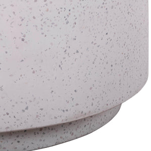 TOV Furniture Terrazzo Light Speckled Round Concrete Side Table - Modern Accent for Indoor/Outdoor Spaces, 19.8” TOV-OCO44053