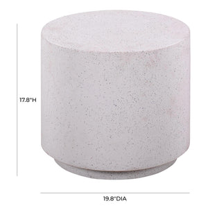 TOV Furniture Terrazzo Light Speckled Round Concrete Side Table - Modern Accent for Indoor/Outdoor Spaces, 19.8” TOV-OCO44053