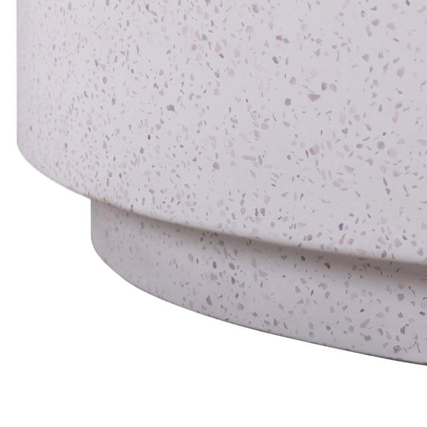 TOV Furniture Terrazzo 27.5" Round Concrete Coffee Table – Light Speckled Design, Outdoor Safe, Fully Assembled TOV-OCO44054