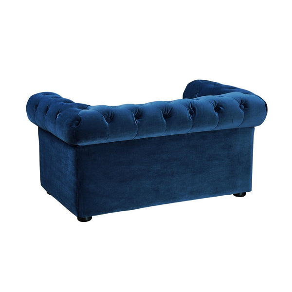 TOV Furniture Husky Velvet Pet Bed - Chic, Stylish & Durable Pet Bed with Washable Upholstery for Ultimate Comfort Navy TOV-P2035-N