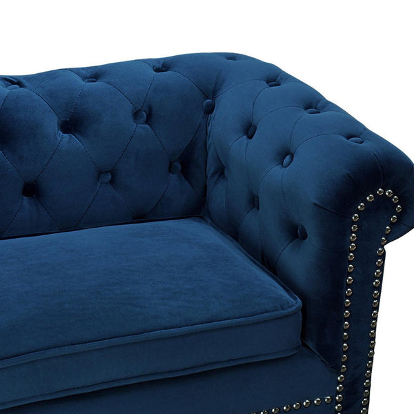 TOV Furniture Husky Velvet Pet Bed - Chic, Stylish & Durable Pet Bed with Washable Upholstery for Ultimate Comfort Navy TOV-P2035-N