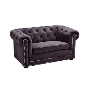 TOV Furniture Husky Velvet Pet Bed - Chic, Stylish & Durable Pet Bed with Washable Upholstery for Ultimate Comfort Grey TOV-P2036-G