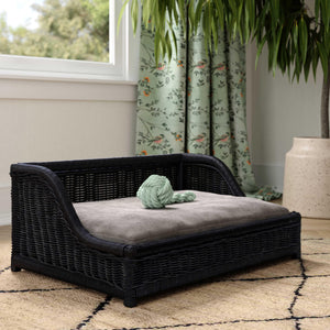 Poppy Black Rattan Small Pet Bed TOV-P54300 TOV Furniture