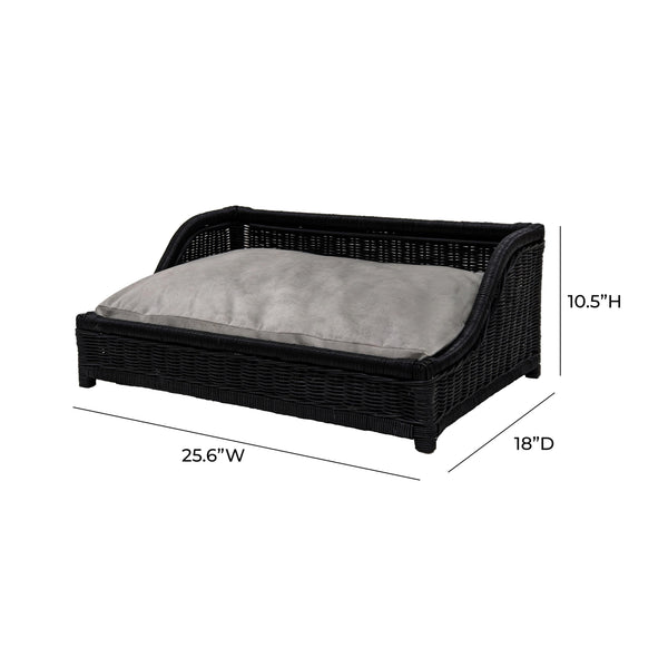 Poppy Black Rattan Small Pet Bed TOV-P54300 TOV Furniture