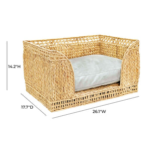 TOV Furniture Milou Stylish Handwoven Rattan Pet Bed with Plush Cushion for Small Dogs & Cats – Eco-Friendly Comfort TOV-P54301