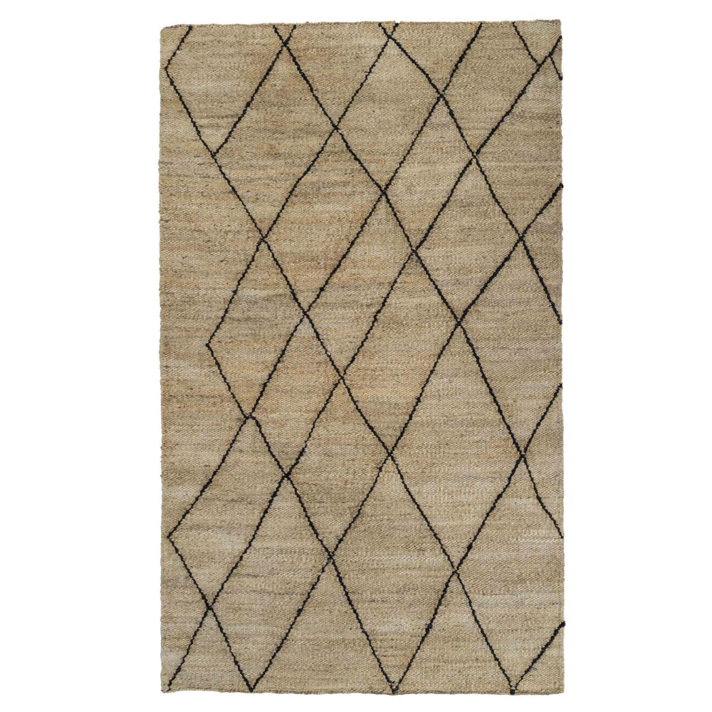 TOV Furniture Crosshatch Natural Area Rug - Handcrafted Jute & Cotton Blend for Modern Elegance in Any Space 5' x 8' TOV-R18496