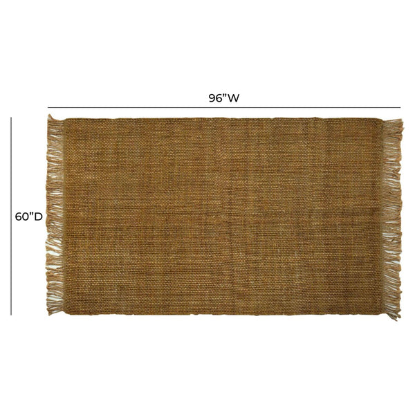 TOV Furniture Mata Light Brown Jute Area Rug - Handcrafted, Eco-Friendly, Versatile Design for Any Home Decor Style 5' x 8' TOV-R18539