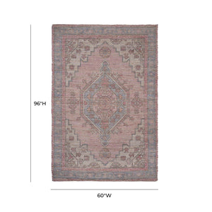 TOV Furniture Madra Handcrafted Blush Tone Area Rug - Timeless, Durable Design with Natural Fiber Texture & Charm 5' x 8' TOV-R18543