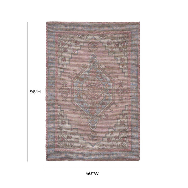TOV Furniture Madra Handcrafted Blush Tone Area Rug - Timeless, Durable Design with Natural Fiber Texture & Charm 5' x 8' TOV-R18543