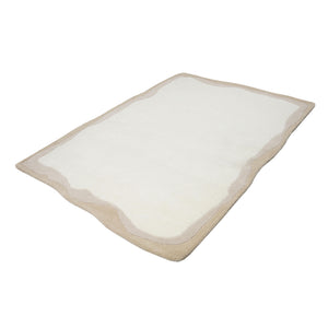 Tov Furniture Tarba Soft Wool & Cotton Floor Rug - Sculptural Design With Wabi-sabi Curves For Elegant Spaces Tan Cotton,Wool Tov-r18793