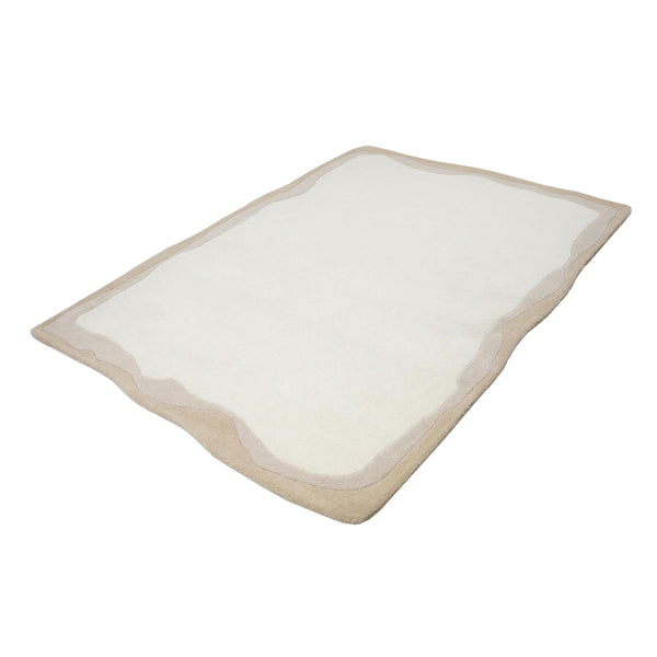 Tov Furniture Tarba Soft Wool & Cotton Floor Rug - Sculptural Design With Wabi-sabi Curves For Elegant Spaces Tan Cotton,Wool Tov-r18793